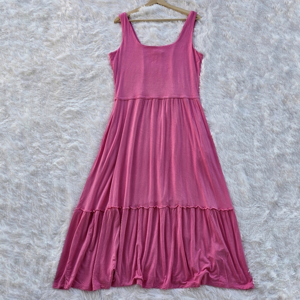 Jason Wu Barbie Pink Ruffle Hem Tiered Maxi Dress - Picture 1 of 8